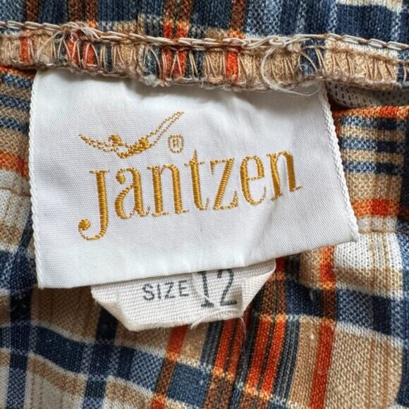 Vintage 70s JANTZEN Plaid 2 Piece Matching Disco Leisure Suit - Picture 5 of 12